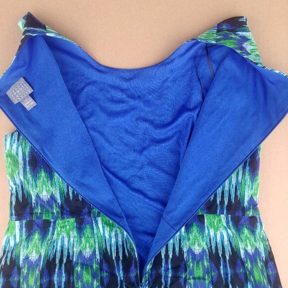 Rabbit Rabbit Rabbit blue green cotton dress shell buttons 12 Petite - Picture 9 of 13